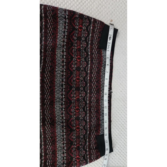 j jill Women Skirt Sz L Red Black Geometric Print Lined Pencil Textured NWT - Picture 5 of 11